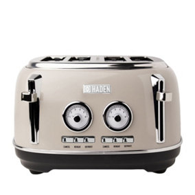 Haden Jersey Toaster - 4 Slice Retro Electric Stainless-Steel Toaster with Reheat and Defrost Functions - 1370-1630W