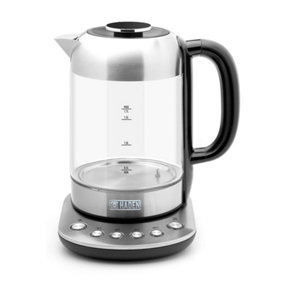 Haden Richmond Stainless-Steel & Glass Kettle - Electric Variable Temperature Fast Boil Kettle, 3000W, 1.7Litre