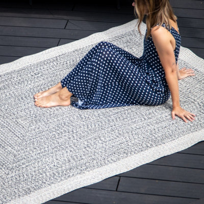 Hades 220cm x 160cm Weatherproof Indoor and Outdoor Rug in Cobble Grey