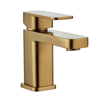 Hadley Mono Basin Tap & Waste Brushed Brass DIY at B&Q