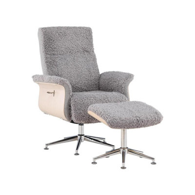 Hagön Grey Lounge Chair with Footstool, Grey - 2piece