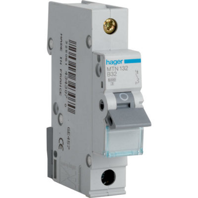 Hager MTN132 Miniature Circuit Breaker MCB Type B - 32 Amp