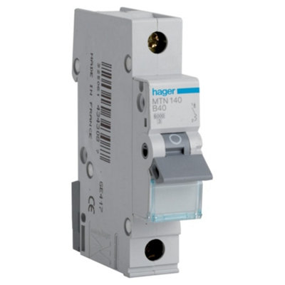 Hager MTN140 Miniature Circuit Breaker MCB Type B - 40 Amp