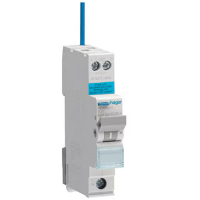 HAGER RCBO 1P 6kA B-20A 30mA Type A 1M, ADA320G