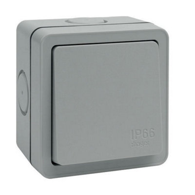 Hager WXPPS12 Sollysta Weatherproof Light Switch IP66 1 Gang 2 Way 10 Amp