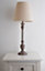 Hague 60cm Resin Table Lamp Grey with Shade