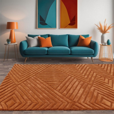 Hague Desert Sand Thick Woolen Rug Hand Tufted Rug 200x290cm for the