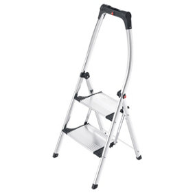 Hailo K100 Topline Aluminium Comfort Step Ladder - 2 Tread
