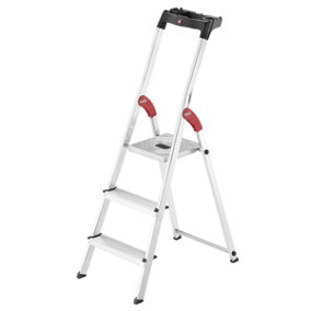 Hailo L60 Aluminium Step Ladders - 3 Treads