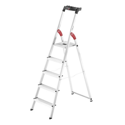 Hailo L60 Aluminium Step Ladders - 5 treads