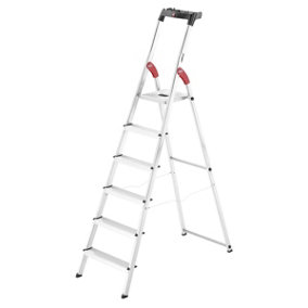 Hailo L60 Aluminium Step Ladders - 6 Treads
