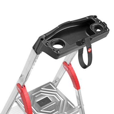 Hailo L80 Comfortline Step Ladder Deep Safety Step - 3 Tread
