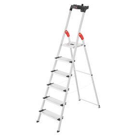 Hailo L80 Comfortline Step Ladder Deep Safety Step - 6 Tread