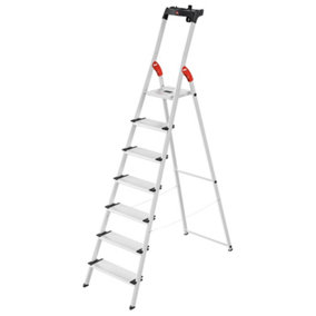 Hailo L80 Comfortline Step Ladder Deep Safety Step - 7 Tread