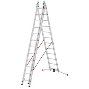 HAILO S100 ProfiLOT Pedal Adjustment Combination Ladder - 3 x 12 Rungs