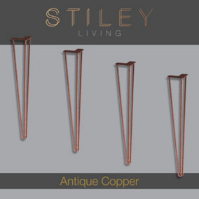 Hairpin Leg 710mm 3 Rod Antique Copper (Box Of 4)