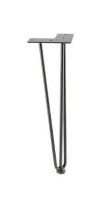Hairpin metal table Leg - 406mm, fi 10 - black - pack of 4