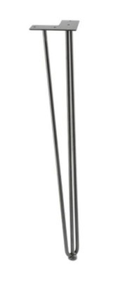Hairpin metal table Leg - 710mm, fi 10 - black - pack of 4