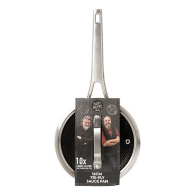 Hairy Bikers 16cm Sauce Pan HexGuard Non Stick With Lid Extra Durable Suitable for All Hobs