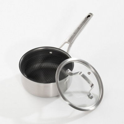 Hairy Bikers 16cm Sauce Pan HexGuard Non Stick With Lid Extra Durable Suitable for All Hobs