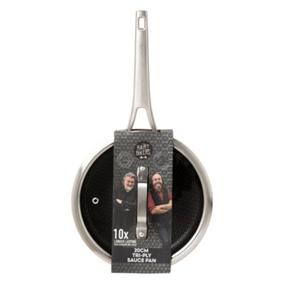 Hairy Bikers 20cm Sauce Pan HexGuard Non Stick With Lid Extra Durable Suitable for All Hobs
