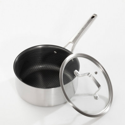 Hairy Bikers 20cm Sauce Pan HexGuard Non Stick With Lid Extra Durable Suitable for All Hobs