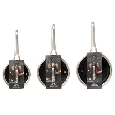 Hairy Bikers 3 Piece 16cm 18cm 20cm HexGuard Saucepan Set Non-Stick ...