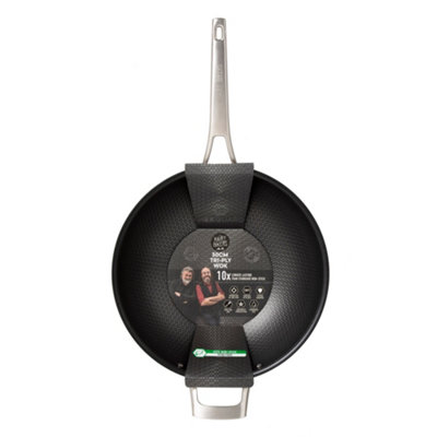 Hairy Bikers 30cm Wok HexGuard Non Stick Extra Durable Suitable for All Hobs