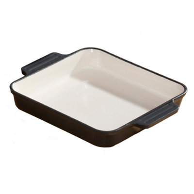 Hairy Bikers Cast Iron Enamelled Square Cooking Pan 23cm Grey