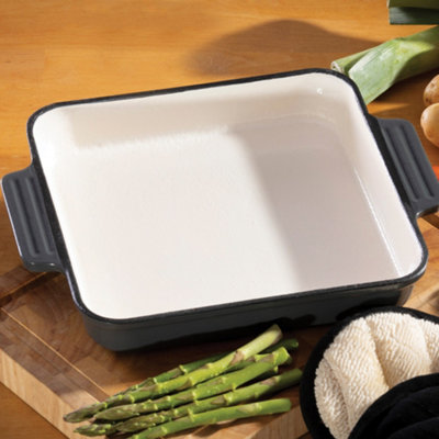 Hairy Bikers Cast Iron Enamelled Square Cooking Pan 23cm Grey