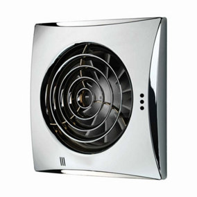 Haku Chrome Wall Mounted Bathroom Ventilation Extractor Fan with Timer