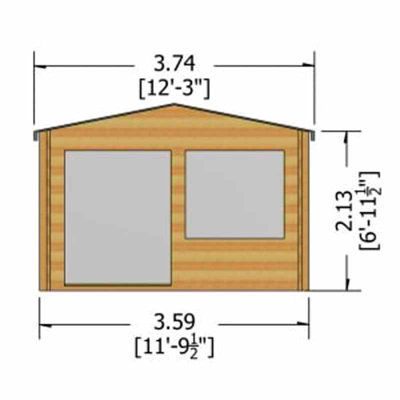 Hale 28 mm Log Cabin 12 x 10 Feet - 4