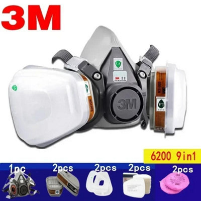 Half Face Gas Mask with 6001/2091/5N11 Filters Chemical & Organic ...