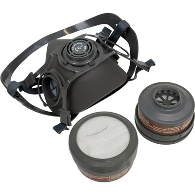 Half Mask Respirator with A1P2R Filter Cartridges - Inbuilt Exhalation Vent