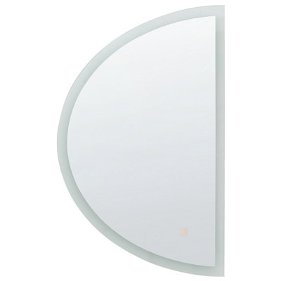 Half-Round LED Wall Mirror 80 cm Silver BEZONS