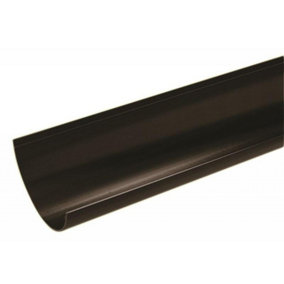 Half-Round Plastic Gutter in Black - 4m