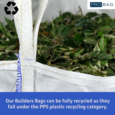 Half Ton Bulk Bag - Heavy Duty Skip Bag - Mini Ton Bag - Tonne Bag - FIBC Builders bag - Dumpy Bag - 5