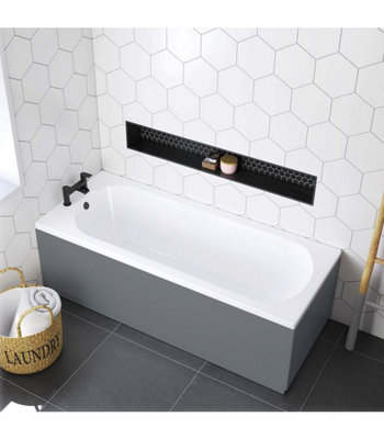 Halite 750mm Grey Matt End Bath Panel