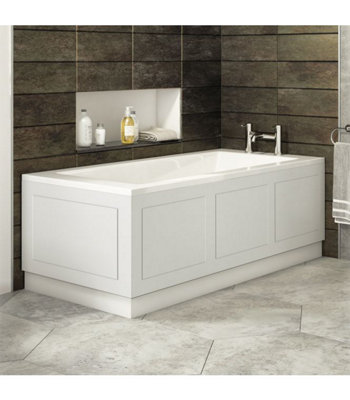 Halite 800mm White Shaker End Bath Panel