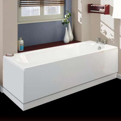 Halite Waterproof 1700mm Front Bath Panel and Plinth - Gloss White