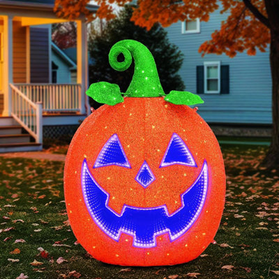 Halloween 4ft LED Pumpkin with Infinity Mirrors, 327 LED Lights ...