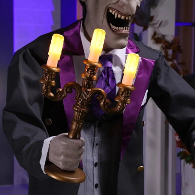 Halloween 6ft Animated Butler Prop Life Size Sensor Talking Light Up ...