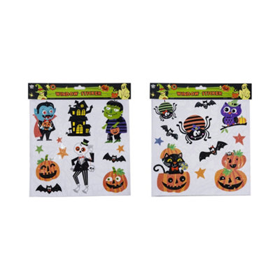 Halloween Cartoon Glitter Window Sticker 2Pack