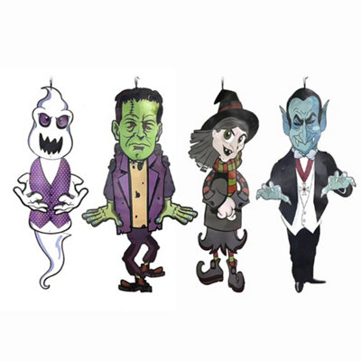 Halloween Decor Haunting Hanging Figure 4 Design x 4Pack