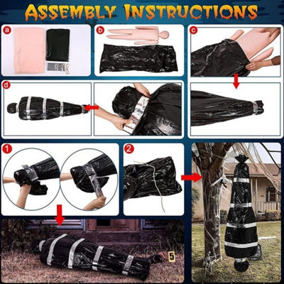 Halloween Decorations Dead Victim Prop - Scary Fake Corpse in Bag ...