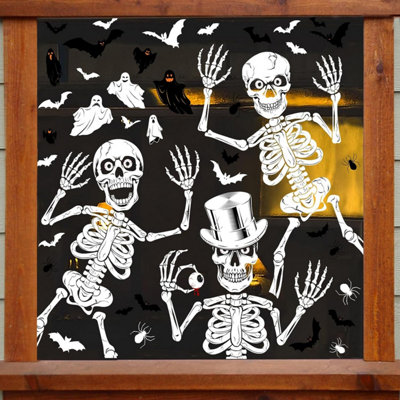 Halloween Decorations Window Stickers, 10 Sheets Reusable Window Clings ...