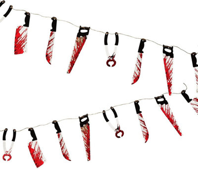 Halloween Garland Bloody Weapons Spooky Bunting Banner Party Supply Scary Wall Decorations