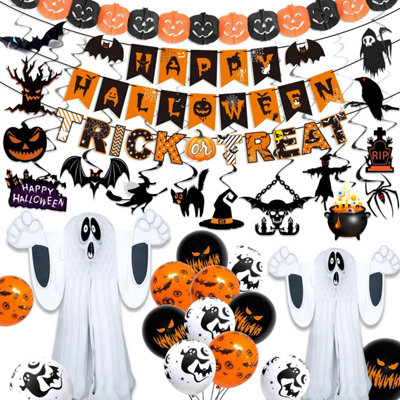 Ghirlanda E Banner Halloween Boos & Booze - Decorazione Con Fantasmi Glitterati Per Camino, Parete, Finestra - Tema Horror Divertente - 4