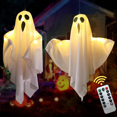 Halloween Hanging Ghost Lights with Remote: 8 Modes, Timer, Battery Op ...