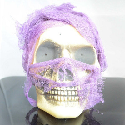 Halloween Hanging Skull Decor - Flashing LED Eyes with Purple Cloth Price Comparisons | Compare The Build
